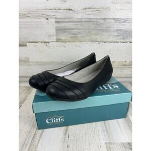 Cliffs by White Mountain Clara Black Flats womens 11 black vegan leather new
